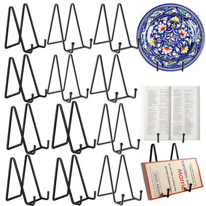 12 Pack 6"Plate Stands for Display,Metal Plate Holders Display Stands Can Be Used for Picture Stands,Book Stands for Display,Plate Display Stands,Easel,Photo Frame Stands,Plaque Stands,Desktop Stand.