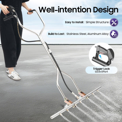 Pressure Washer Water Broom with 7 Nozzles, Stainless Steel, 39x63 Inch, 5000psi, 3/8'' Universal Interface