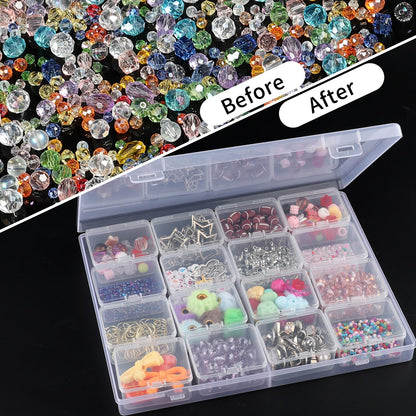 Bead Organizer Box, 64Pcs Compartment Clear Plastic Craft Organizers and Storage Containers with Hinged Lid, Jewelry Making & Diamond Painting Art Supplies Organizer for Beads and Small Parts