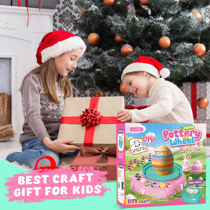 TingingYuli Pottery Wheel for Kids with Clay Kit - Arts and Crafts for Kids Ages 6-8 8-12, Complete Pottery Kit with Air Dry Clay and Painting Tools, Easter Christmas Birthday Gift for Boys Girls
