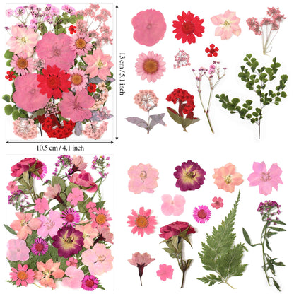 150Pcs Dried Pressed Flowers Leaves kit for Resin Molds,Pink Real Natural Dry Pressed Flowers for Nails Art Phone Cases Scrapbook Supplies Card Soap Candle Jewelry Making
