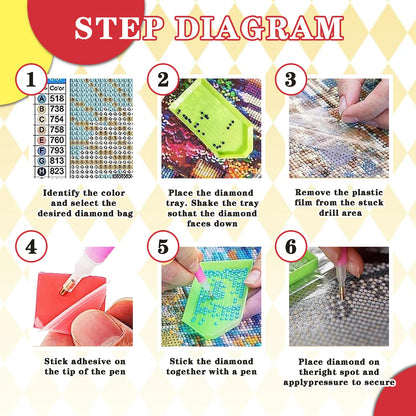 Leatrice 6 Pack Diamond Painting Kits for Adults 5D Diamond Art Kits Gem Dots Paintings Full Drill Beginners Women DIY for Home Kitchen Wall Decor 11.8x15.7 Inches Fruit Breakfast
