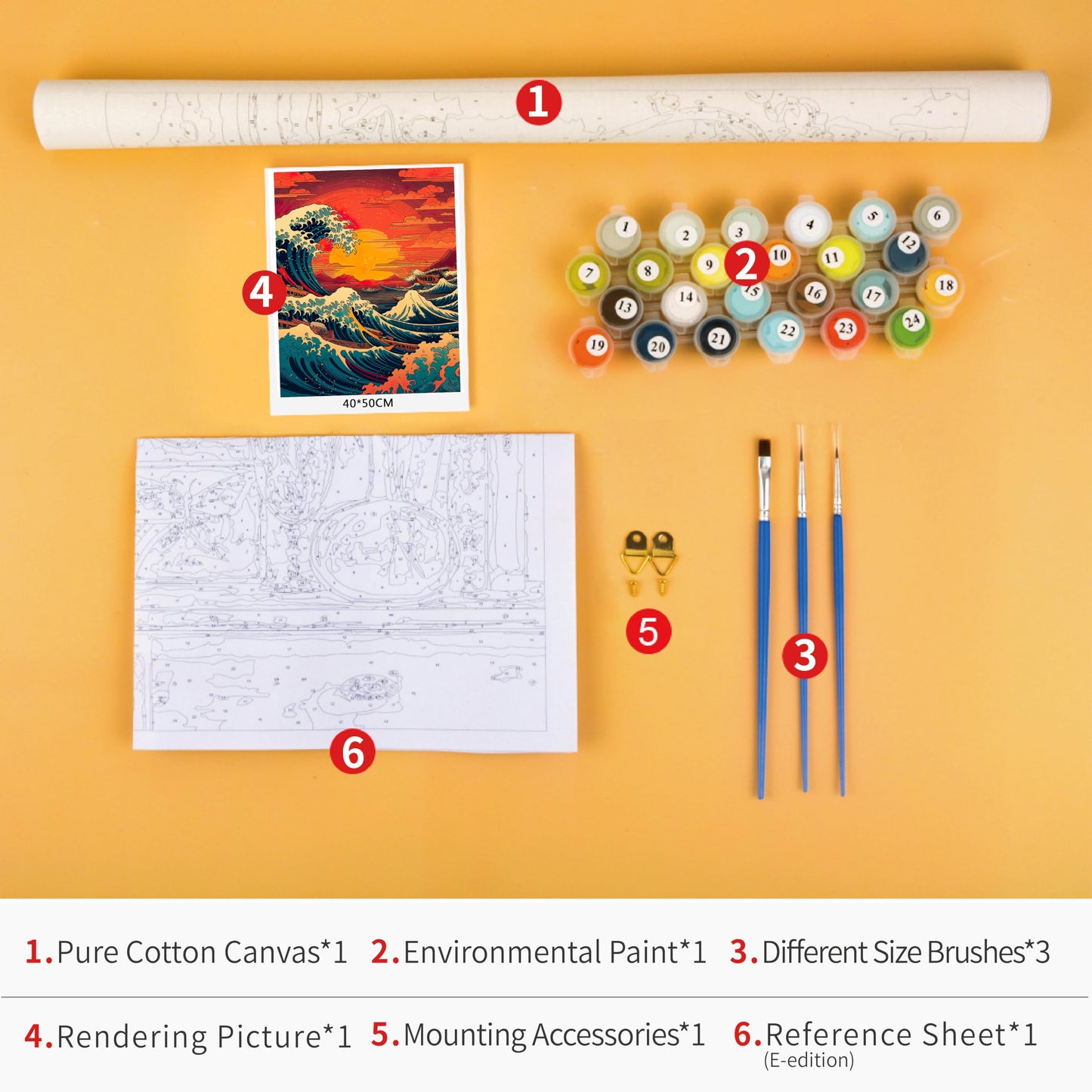 TUMOVO Paint by Number for Adults, Japan Landscape Paint-by-Number Kits Big Waves Adult Paint by Number Kits On Canvas DIY Oil Painting for Adults Paint by Number Arts Craft, 16 x20 Inch