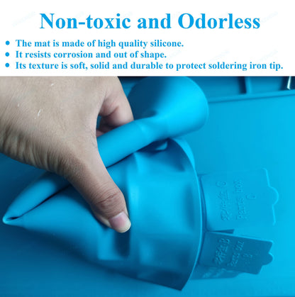 WWZMDiB Heat Resistant 932°F Silicone Magnetic Soldering Work Mat（S-180【21.6 x 13.8” / 55 x 35cm】）