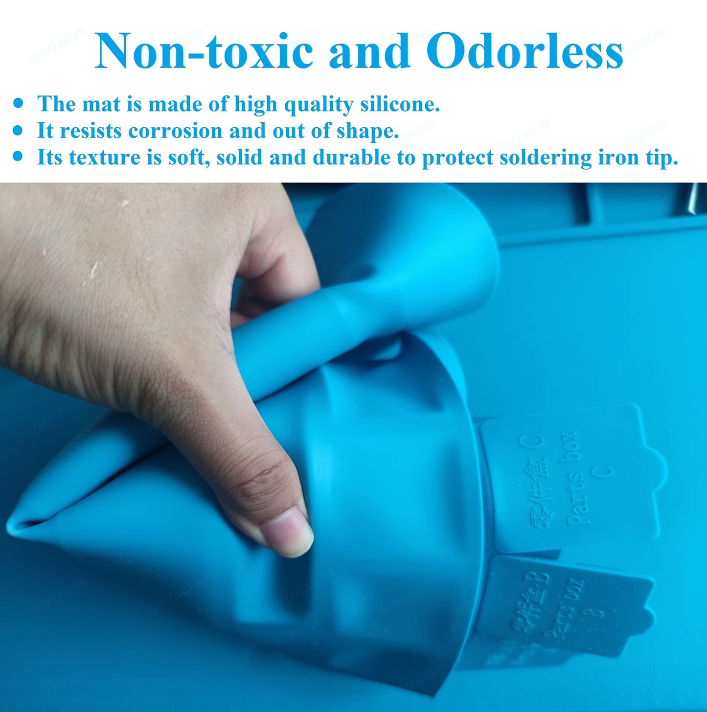 WWZMDiB Heat Resistant 932°F Silicone Magnetic Soldering Work Mat（S-180【21.6 x 13.8” / 55 x 35cm】）