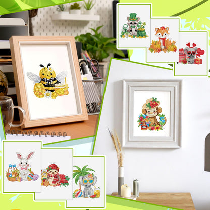 Xuhal 30 Pcs Interchangeable Diamond Art Kits DIY Holiday Seasonal Animals Diamond Paintings for Adults Rhinestone Gem Art Crafts for Easter Spring Summer Home Wall Table Decor Gifts