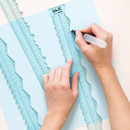 We R Memory Keepers Rulers and Tear Guide, Easy to Tear and Deckle Paper DIY Craft Project, Zigzag, Wave, Coarse Deckle, Fine Deckle, Card Making, Scrapbooking, Invitations, Journaling, Decorations
