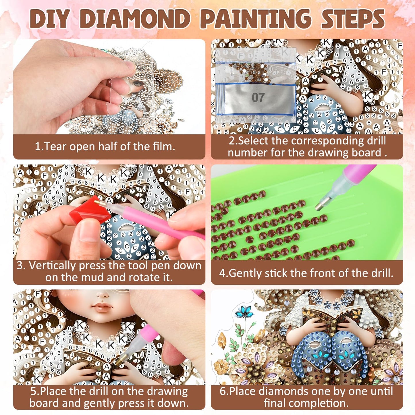 DOMROM Cowgirl Diamond Art Hanging Kits for Adults Beginners, Special Shaped Crystal Diamond Painting Cowgirl Pendant, DIY Diamond Art Suncatchers for Home Garden Wall Decor Gift