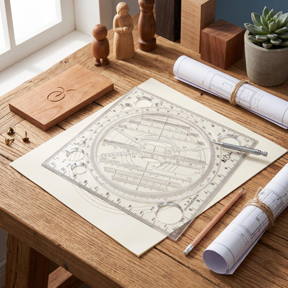 Multifunctional Drawing Ruler, Geometric Drawing Tool, Angle and Circle Maker for School, Office, and Artwork