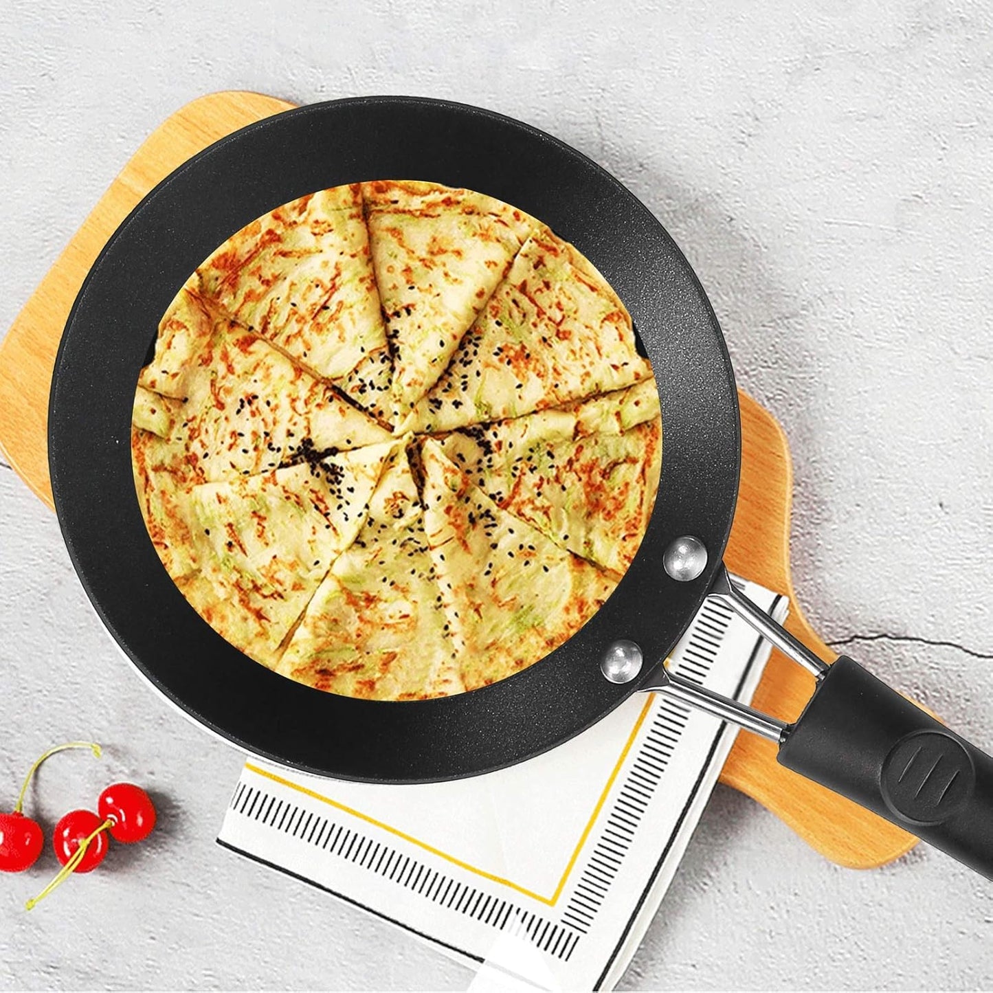 NonStick Frying Pan, Breakfast Fried Egg Pancake Pan, Cooking Pot with Heat-Insulating Handle for Home Kitchen