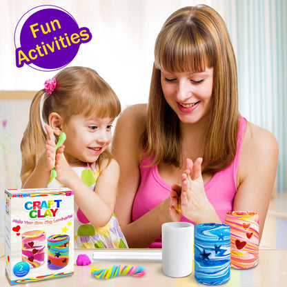 MHMYDIS Make Your Own Clay Luminaries - Clay Lanterns Making Kit Activity for Boys Girls Age 6 7 8 9 10 11 12 Year Old and up - Arts and Crafts Kit for 8-12 Year Olds