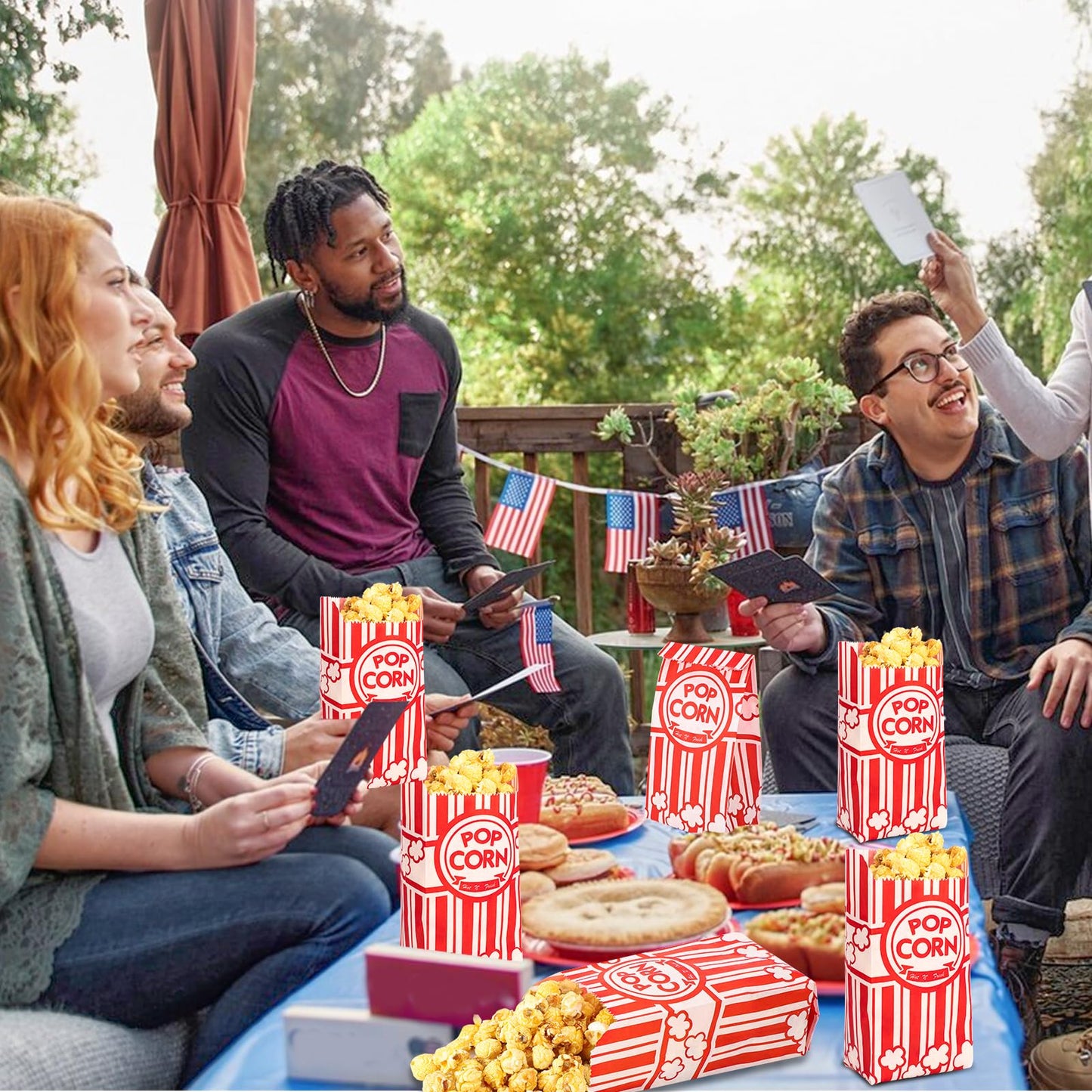 300 Pcs Popcorn Bags, 1 Oz Paper Popcorn Bag Individual Servings for Pop corn Machine Maker Cart Bulk Movie Nights Cinema Party Supplies