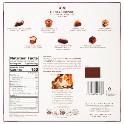 Lindt Mini Pralines, Assorted Chocolate Pralines with Premium Filling, Perfect for Mother’s Day Gifting, 6.2 oz Box