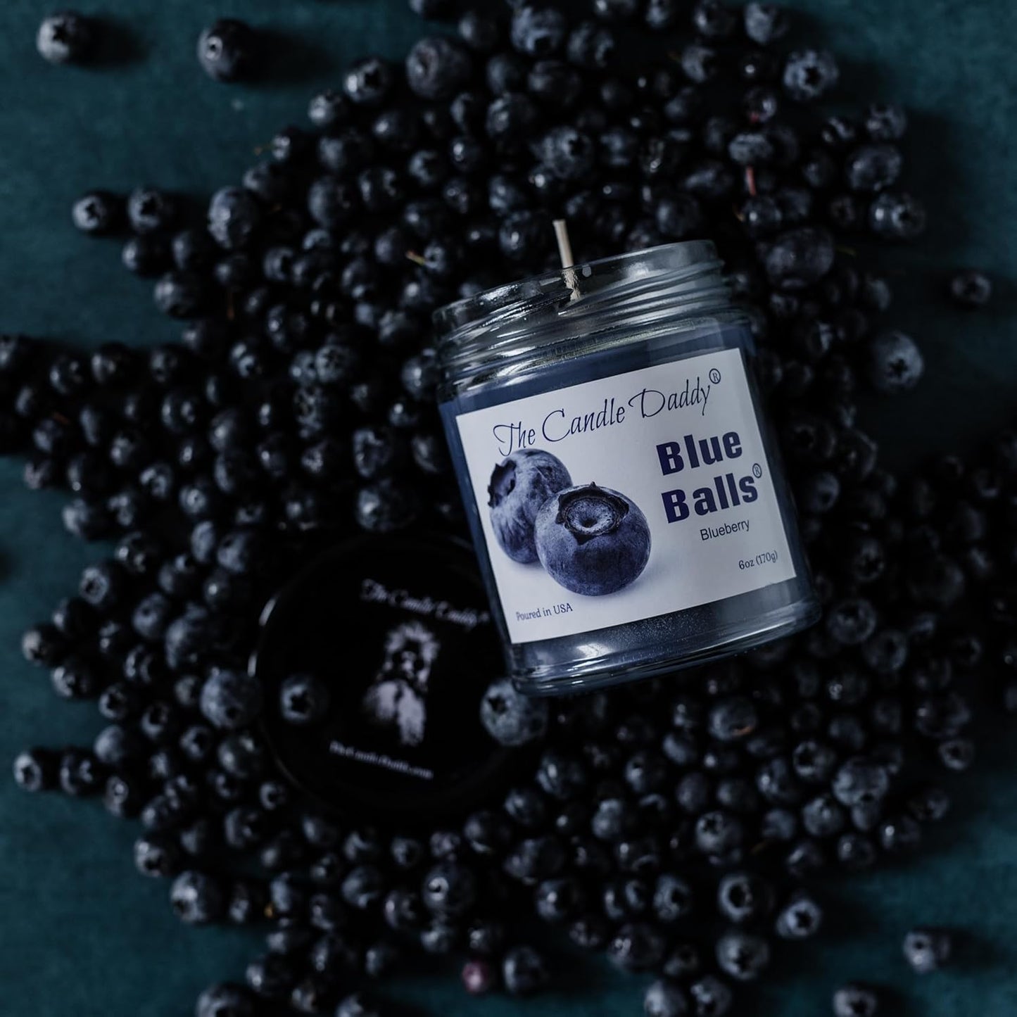 Two Blue Balls - Blueberry Scented 6 Ounce Jar Candle with 40 Hour Burn