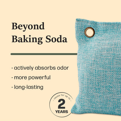 Moso Natural Bamboo Charcoal Fridge Deodorizer, Refrigerator & Freezer Odor Eliminator. Long-Lasting Air Purifying Bag, More Powerful than Baking Soda Fridge Odor Absorber