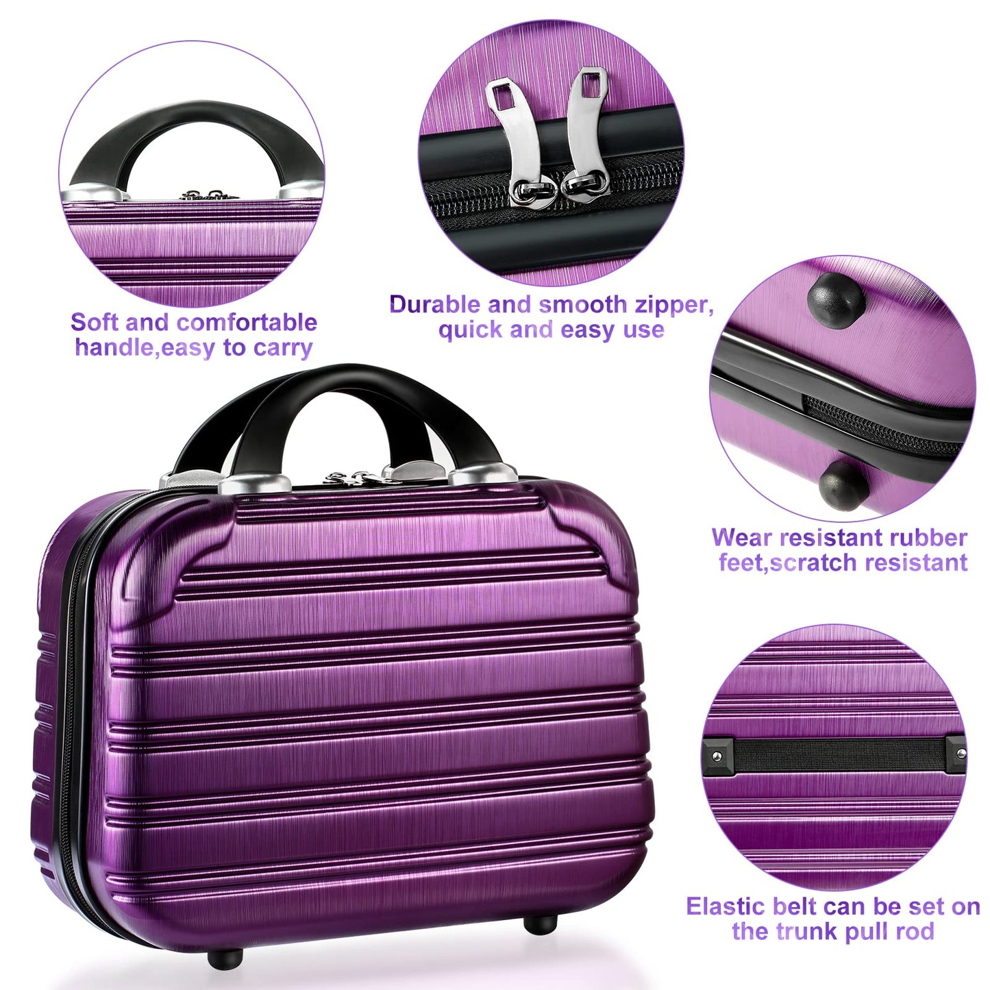 14-Inch Makeup Train Case Hardshell PC+ABS Travel Cosmetic Organizer, Makeup Storage Box for Toiletry Durable Portable Gifts for Women.
