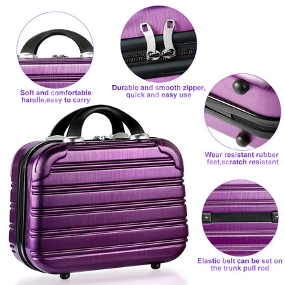 14-Inch Makeup Train Case Hardshell PC+ABS Travel Cosmetic Organizer, Makeup Storage Box for Toiletry Durable Portable Gifts for Women.