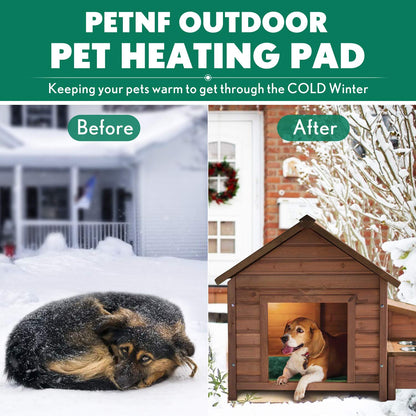 PETNF Outdoor Pet Heating Pads for Dog,Soft Electric Blanket Auto Temperature Control,Heated Mat for Dog House,Whelping Supply for Pregnant New Born Stray Feral Cat Puppy,Safe
