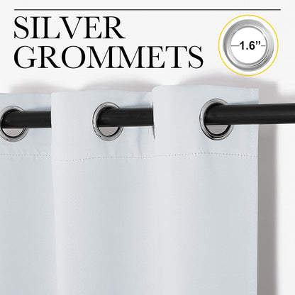 NICETOWN Blackout Curtain Panels - Thermal Insulated Grommet Top Drapes | Greyish White, 34" x 36" (2 Panels)