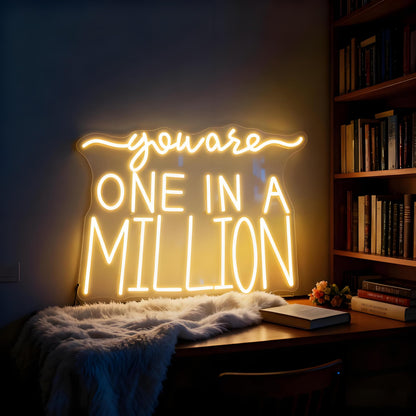 Neonawall Neon Sign for Wall Decor Light Up Letters Led Sign Birthday Party Gifts Led Decorative Night Signs Room Decor Supplies Birthday Party Signs for Home Bedroom Dorm (You Are One in A Million)