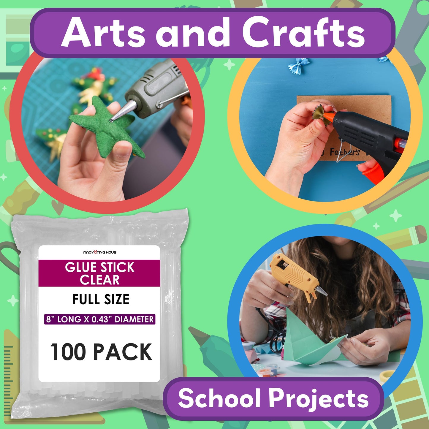 Hot Glue Sticks Combo Pack: Mini and Full Size for All Crafting Needs
