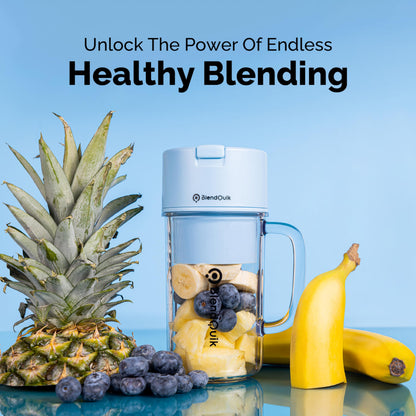 Personal Portable Blender For Shakes & Smoothies, Leakproof & Stylish Portable Mason Jar Shaker, Rechargeable Mini Blender with 10-Blade Blending System 14oz, Pink