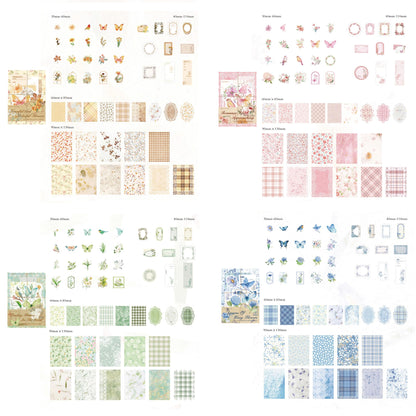 Wmhanler 400 Sheets Scrapbook Papers Journaling Stickers Scrapbooking Supplies Kit Junk Journal Supplies Decorative Craft Stickers for Planner, Bullet Journal Collage Card Embellishment Retro Crafts