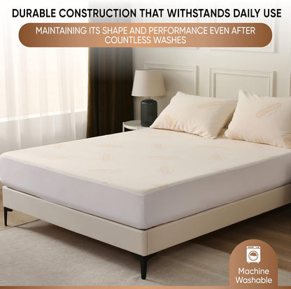 Deluxe Waterproof Organic Mattress Protector Twin - Certified Organic Cotton, Breathable Mattress Pad Cover