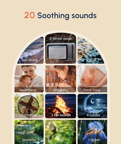 Mini Sleep Sound Machine, Portable White Noise Machine for Baby Sleeping Sounds Machine,10 Sounds Lullaby,7 Gradient Night Light Noise Sleeping Machines, Adjustable 30 Volumes Sleep Timer for Kids