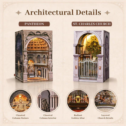 MiniCity 2 Pack Book Nook Kit - DIY Miniature Dollhouse Booknook Kit for Adults and Teens, 3D Wooden Puzzle Bookshelf Insert Decor with LED Light, Gifts for Book Lovers and Beginners