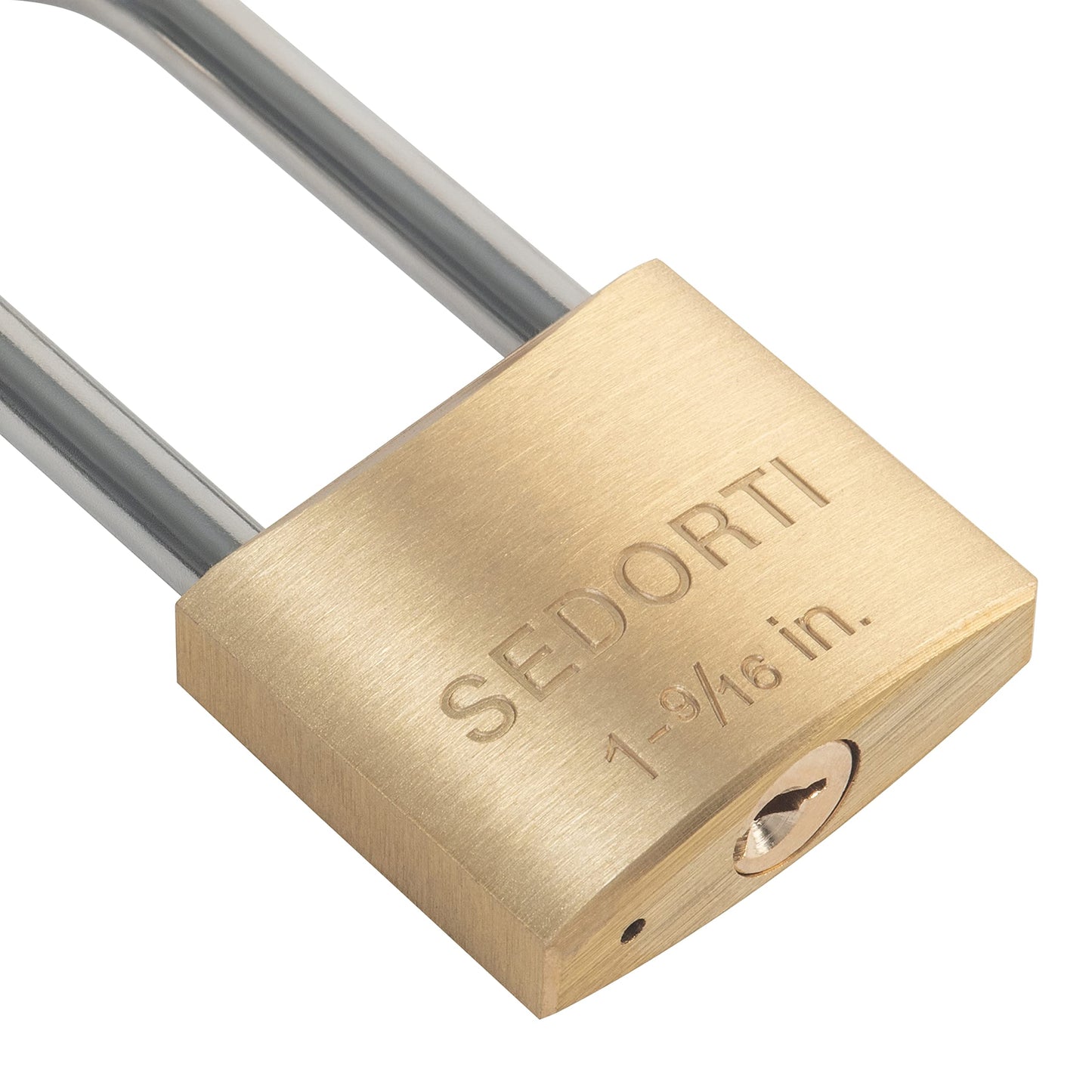 SEDORTI Weatherproof Padlock with Stainless Steel 304 Long Shackle and Solid Brass Body, 1-9/16 in. Wide, 2 Padlocks Keyed Alike, Marine Grade Rustproof Lock for Outdoors Use YNBSP240