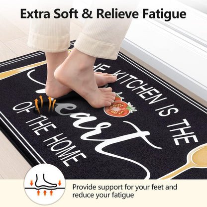 Yamaziot Anti Fatigue Kitchen Rug Set of 3, Non-Slip Waterproof Farmhouse Cushioned Comfort Standing Floor Mat for Kitchen, Office, Sink, Laundry