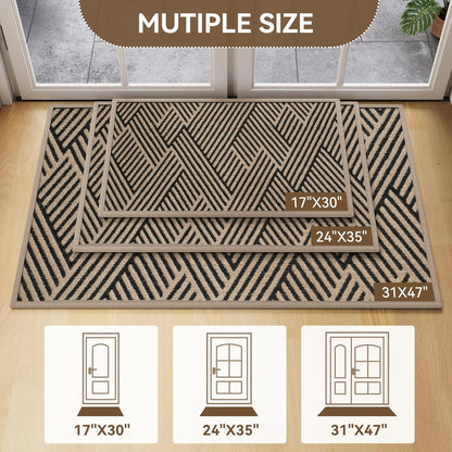 Regine Switzerland Door Mat - Low-Profile Non-Slip Indoor/Outdoor Entryway Mat | 17"x30", Brown, Washable & Dirt Resistant