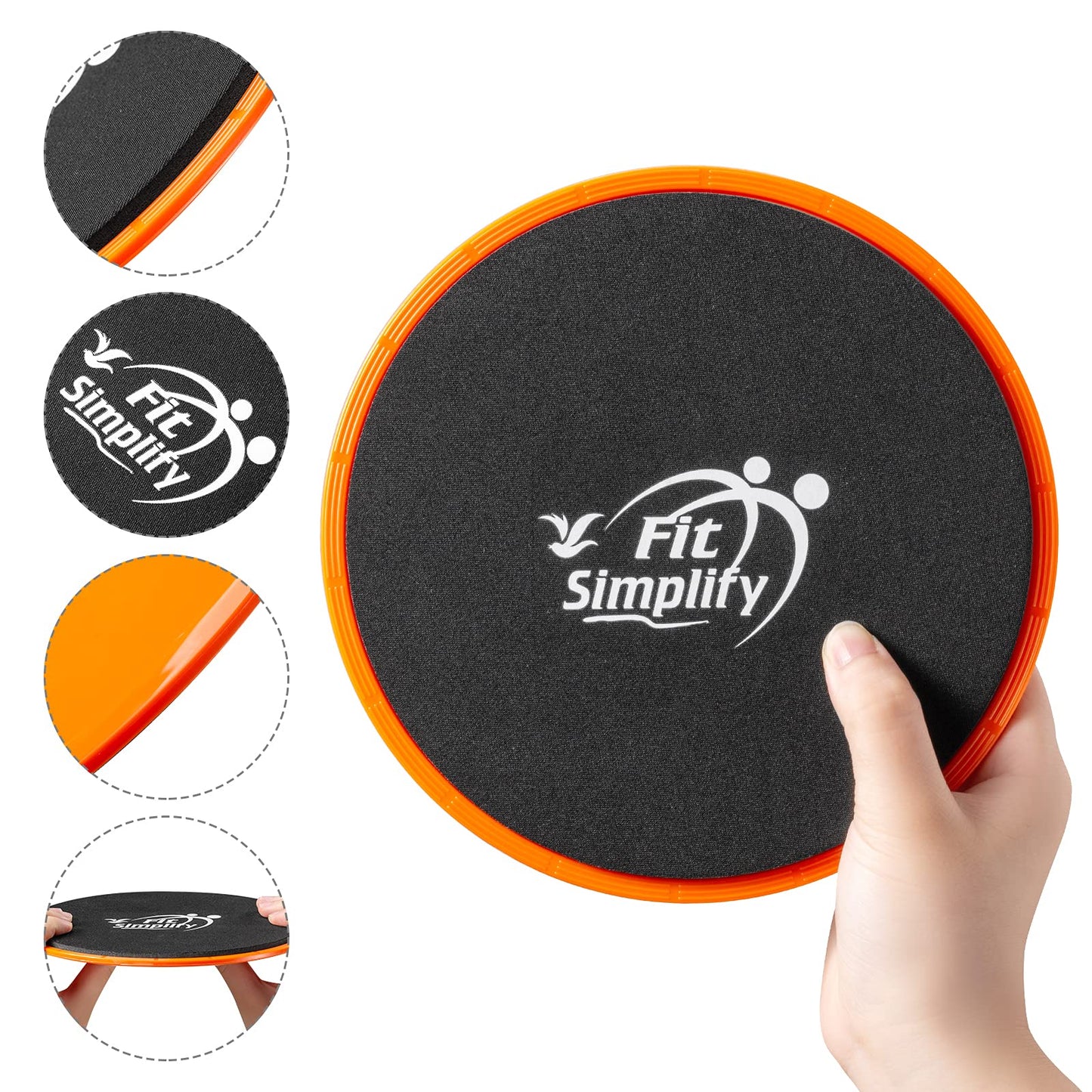 Fit Simplify Core Sliders Abdominal Exerciser with Instruction Guide and Carry Bag