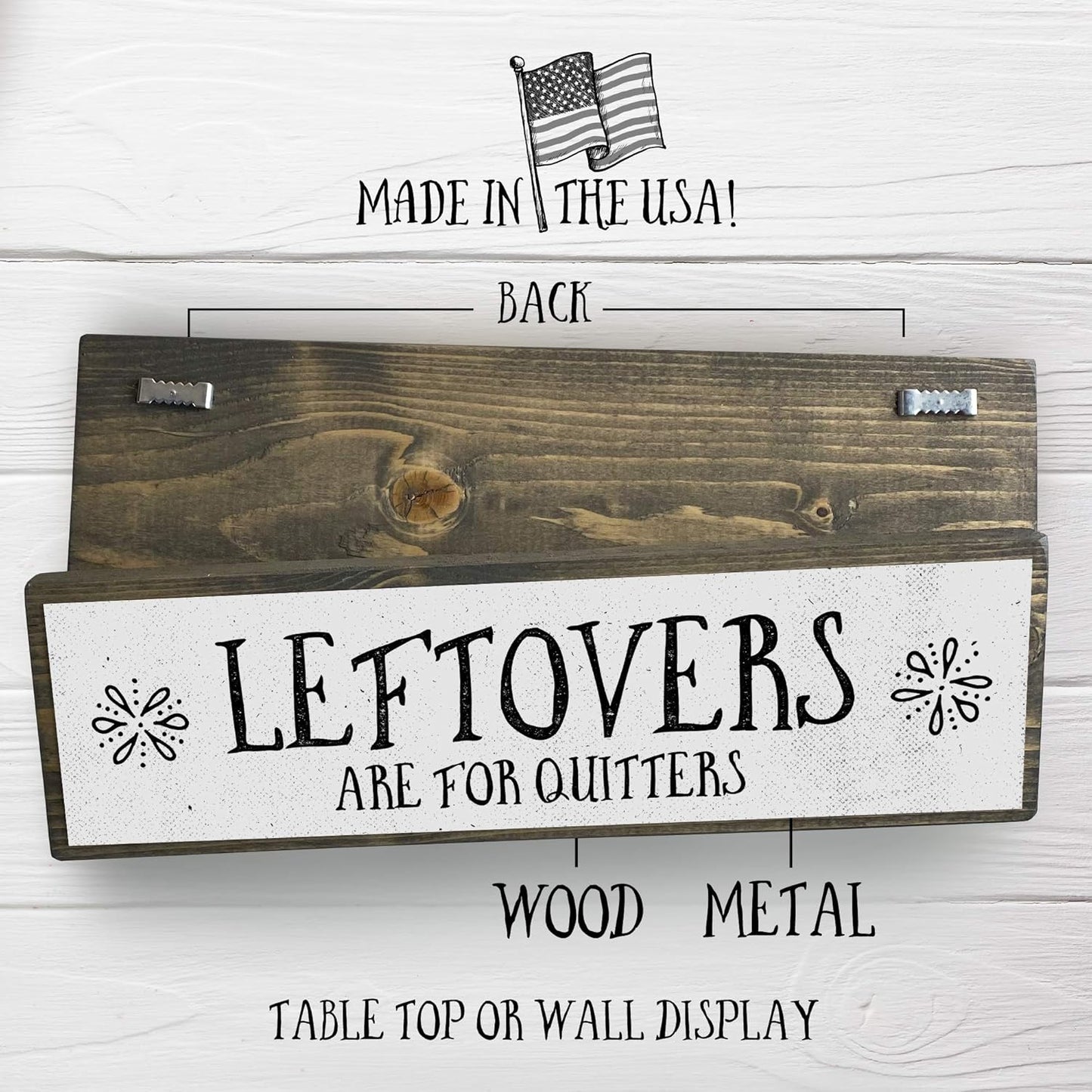 Thanksgiving Wood Signs (Medium - Leftovers Are For Quitters, Wood And Metal)
