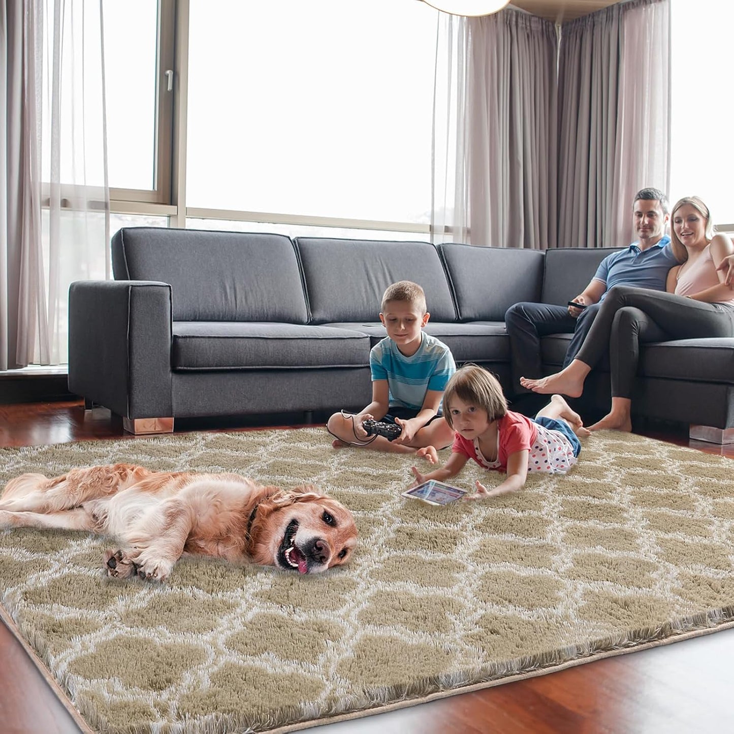 5x7 Puremy Shag Area Rug Feet Extra Soft Rugs for Living Room, High Pile Indoor Carpet for Bedroom, Kids Room, Nursery