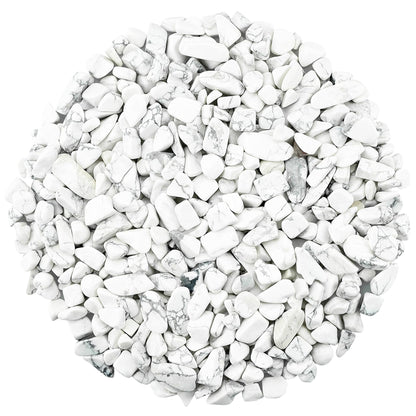 ZHIYUXI Howlite 1lb Crystal Chips Bulk Fish Tank Decorations Aquarium Rocks Gravel Vase Filler Stones Crystals for Candle Making Witch Kit Gravel for Plants Quartz Sand Gemstone Terrarium Supplies