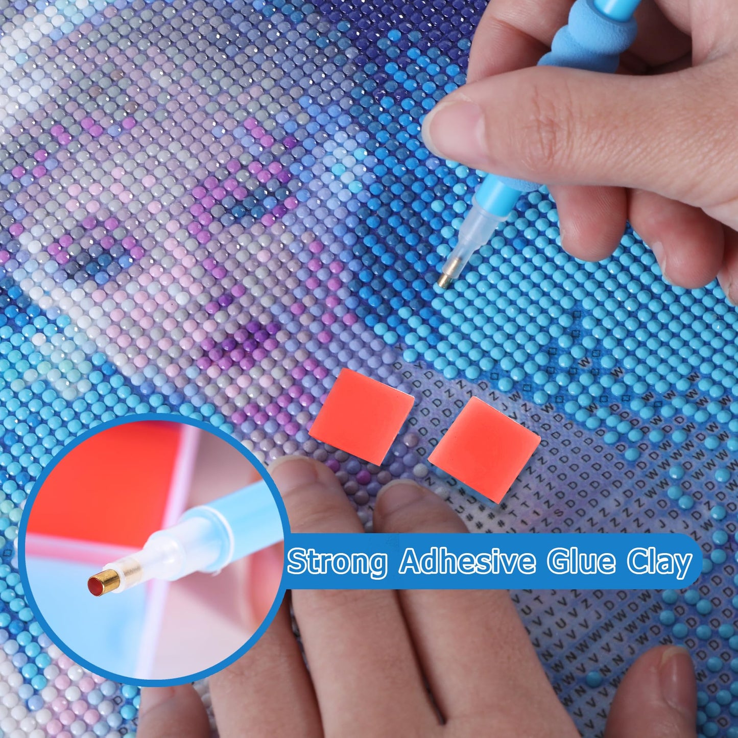 LYMUSUMI 180 Pcs Diamond Painting Glue Clay DIY Wax Set for 5D Diamond Art Accessories Tools with 4 Storage Box
