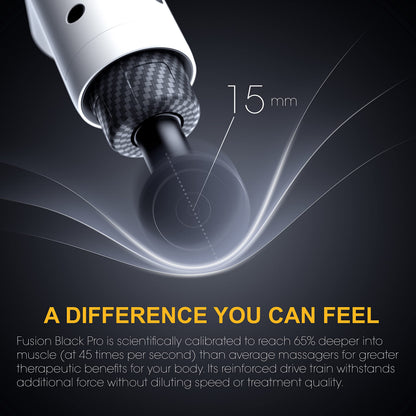 Fusion Black Pro Deep Tissue Massage Gun for Athletes - Percussion Massager for Pain Relief, Muscle Therapy and Relaxation