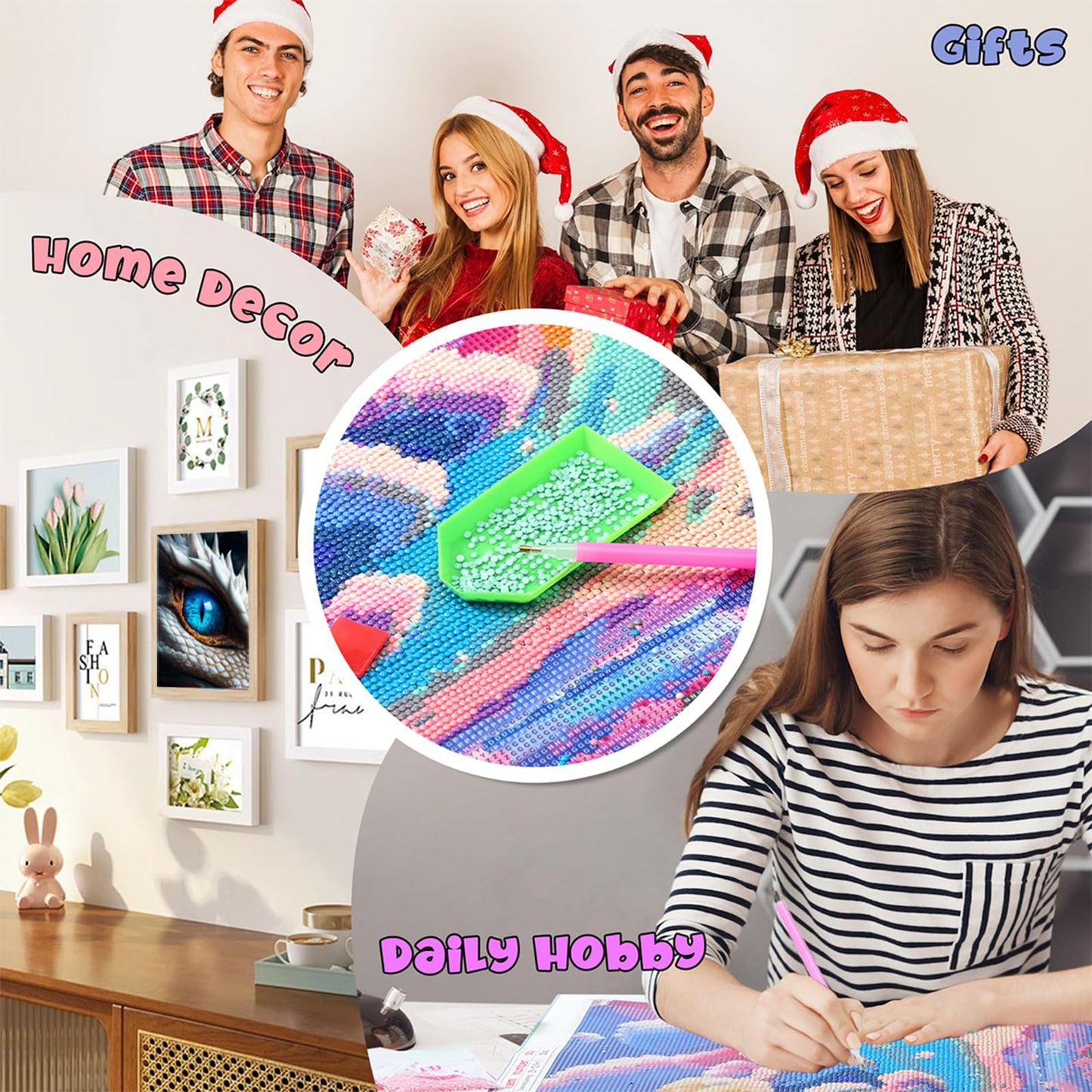 5D DIY Diamond Painting Kits Full Drill, Diamond Painting Kits Art, Animal Diamond Art, Mystic Dragon Eyes Diamond Painting Craft for Home Office Wall Decor 12x16 inch