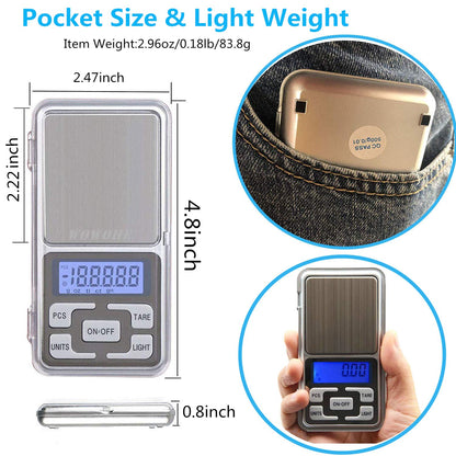 Portable Food Travel Scale Digital Kitchen Scale 500g Capacity High Precision Miniature Measuring Scale