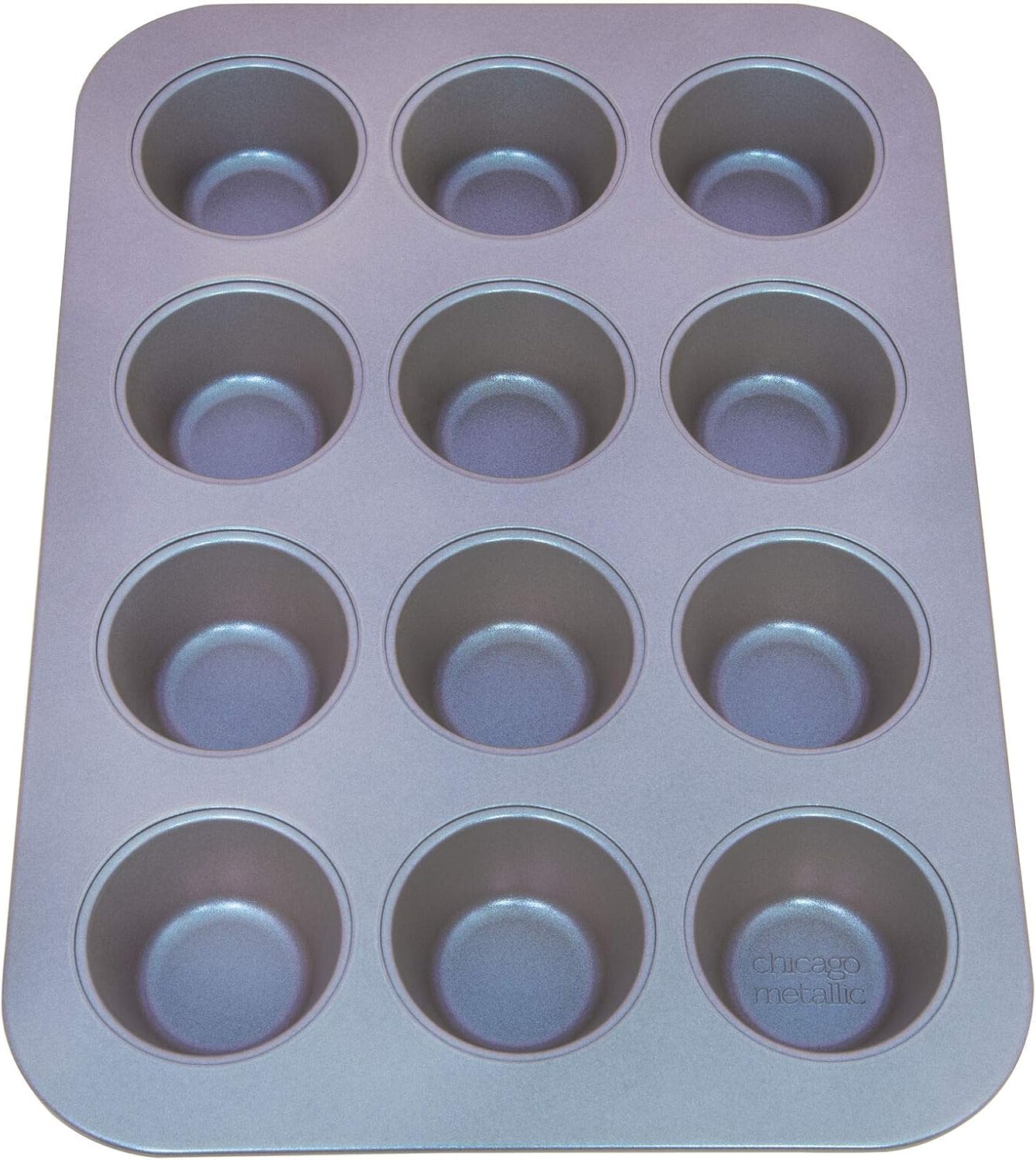 Chicago Metallic Aurora Nonstick Pan, 12 Cup Muffin, Iridescent