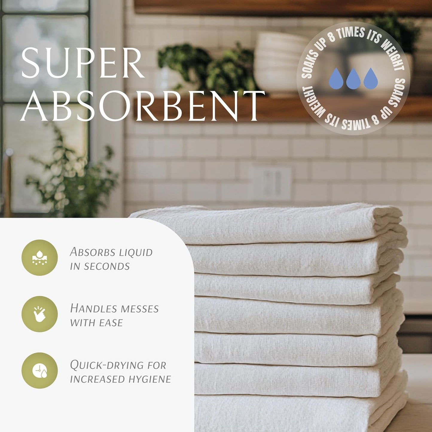 18 Pack, 28x28 Flour Sack Towels for Kitchen, - Lint-Free White Flour Sack Dish Towels, Super-Absorbent Cotton Tea
