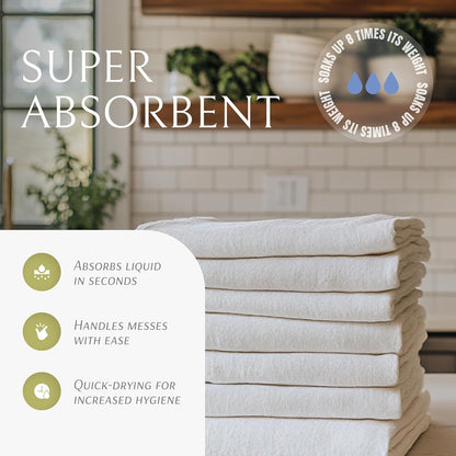 18 Pack, 28x28 Flour Sack Towels for Kitchen, - Lint-Free White Flour Sack Dish Towels, Super-Absorbent Cotton Tea