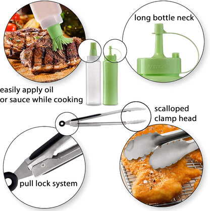 Metal Spatula Set of 4 - Griddle Accessories Kit for BBQ Grill, Flat Spatula, Pancake Flipper, Hamburger Turner -