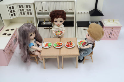 Mixed 5 Assorted Spaghetti and Steak Dollhouse Miniature Food,Tiny Food