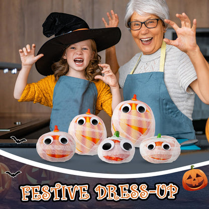 AmazingSpark Halloween Pumpkin Craft Kit Mummy Pumpkin Decorating Kit Bandages and Eye Stickers DIY Craft Mummy Wrap for Halloween Decor Party Favors Supplies DIY Activities Games Gifts