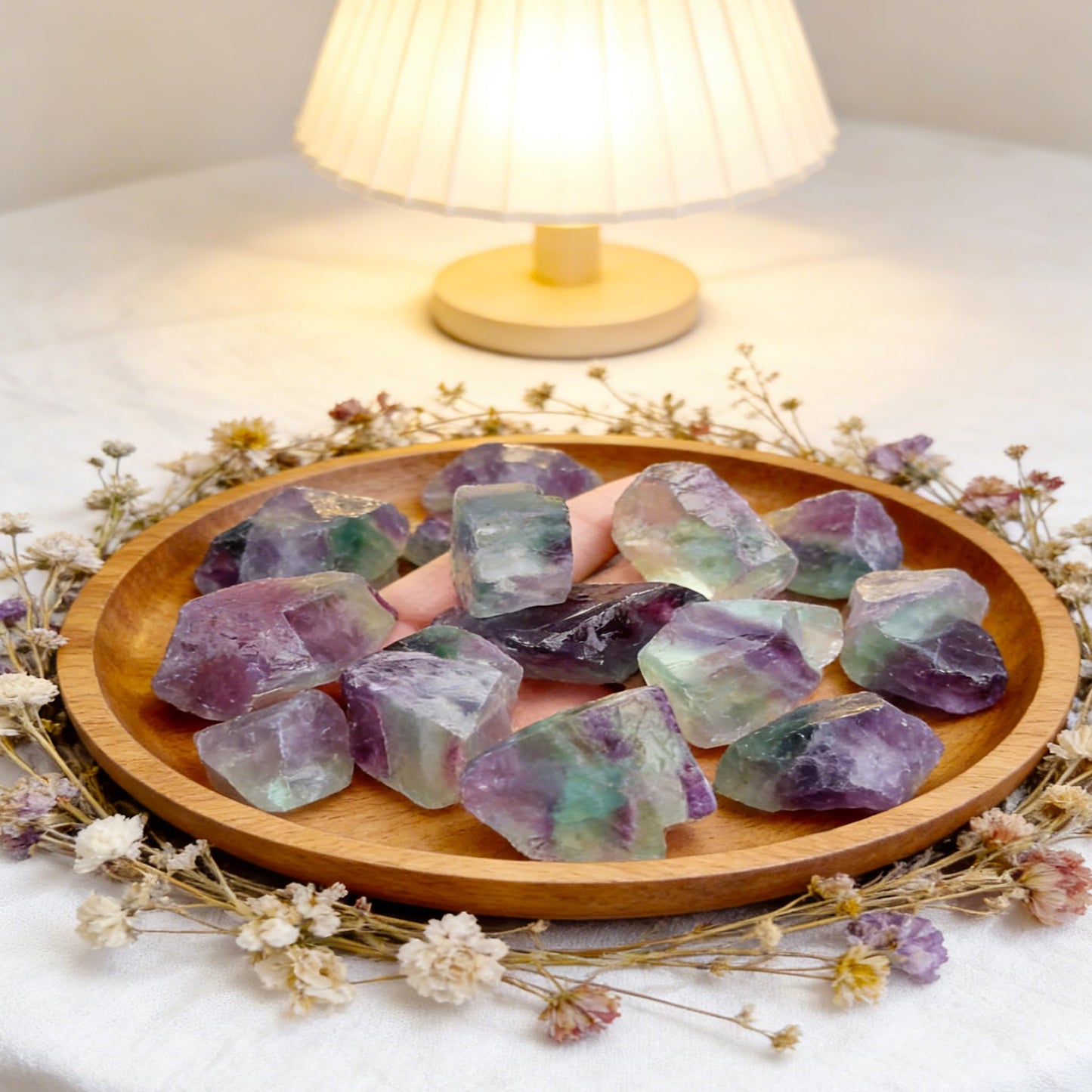 KUKUBAGS 2 LBS Rough Rocks for Tumbling, Unpolished 1.2-2.5 Inch Rock Tumbler Stones, Raw Rainbow Fluorite Healing Stones for Wire Wrapping, Wicca Reiki, Meditation, Collection, Decoration