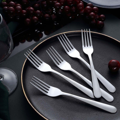 Unokit 24-Piece Stainless Steel Dinner Forks Silverware - 7.1 Inch Silver Dinner Forks Set of 24, Forks Set, Flatware Forks for Home, Kitchen or Restaurant, Mirror Polished, Dishwasher Safe