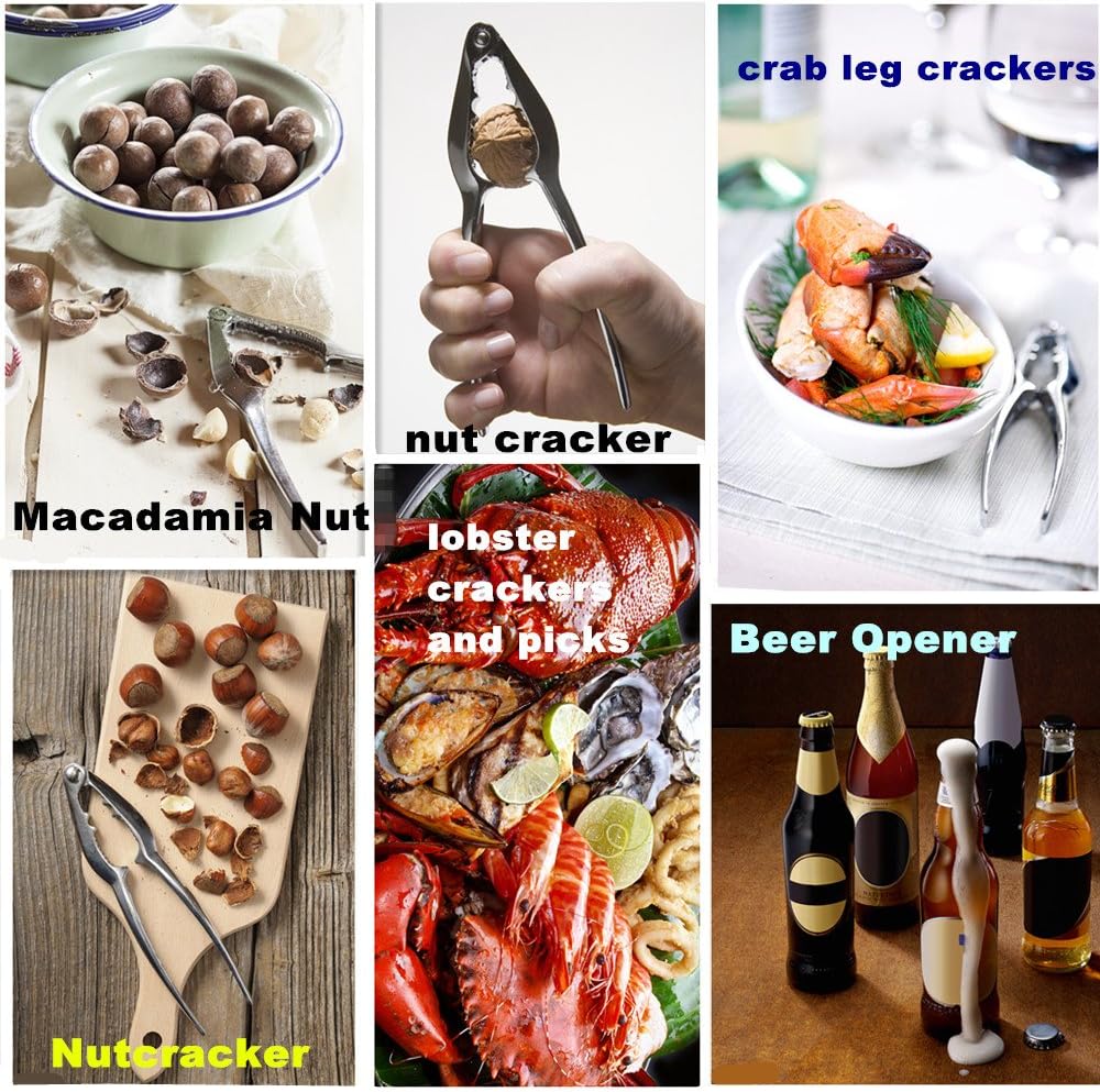 Seafood Crackers Tools, Crab Nut Lobster Crackers Opener, Kitchen Kits Pack of 9